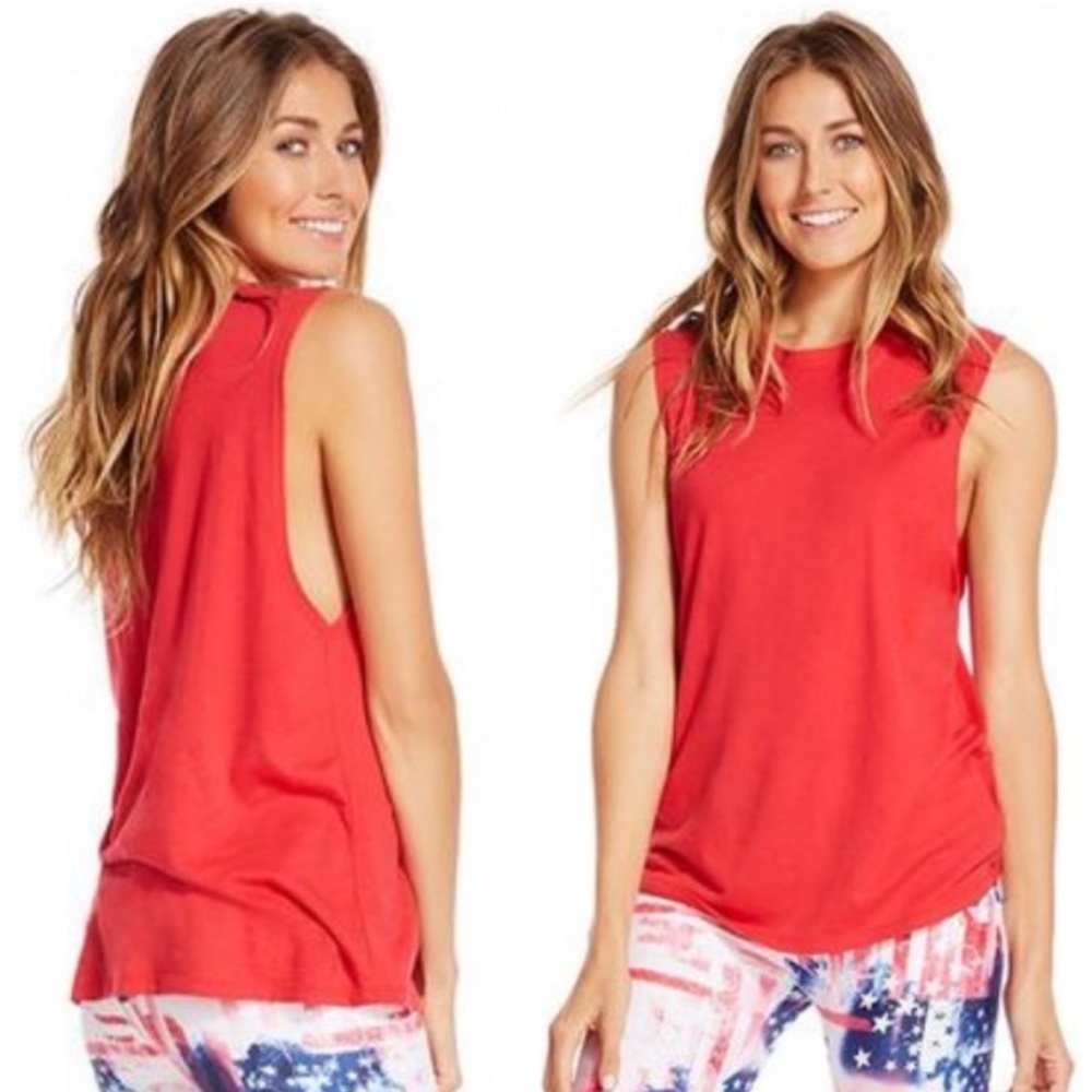Fabletics red true tank II sleeveless tank top